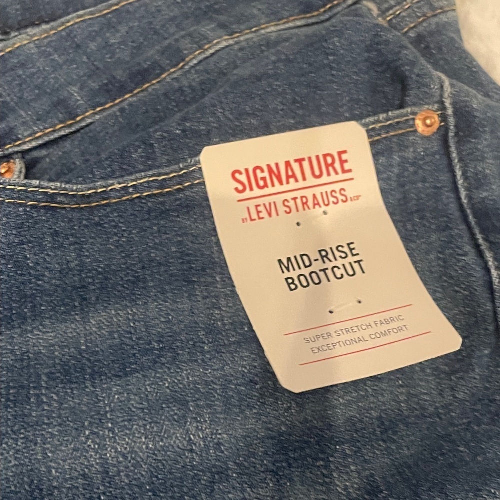 Signature by Levi Strauss Dark Blue Denim Jeans Mens 33/34 new - Picture 3 of 5